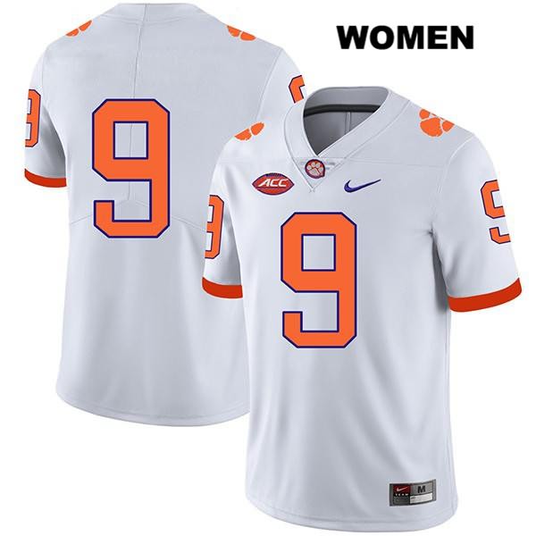 Women's Clemson Tigers #9 Brian Dawkins Jr. Stitched White Legend Authentic Nike No Name NCAA College Football Jersey GSX4146VB